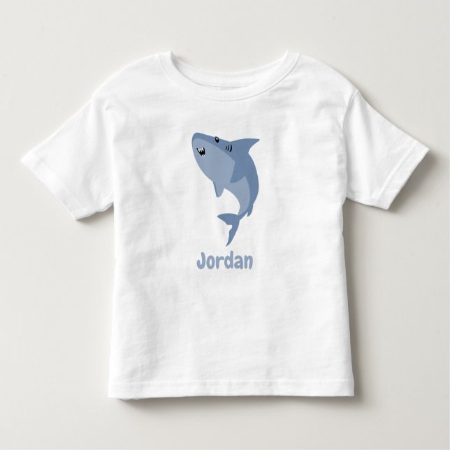 Shark Under The Sea Cute Personalised Toddler T-Shirt (Front)