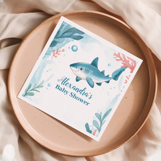 Shark Under the Sea Ocean Animals Napkin (Creator Uploaded)