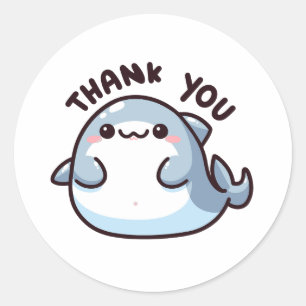 Shark - Vielen Dank Classic Round Sticker