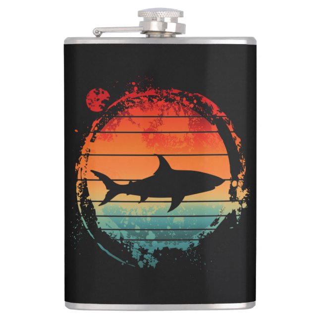 SHARK VINTAGE RETRO HIP FLASK (Front)
