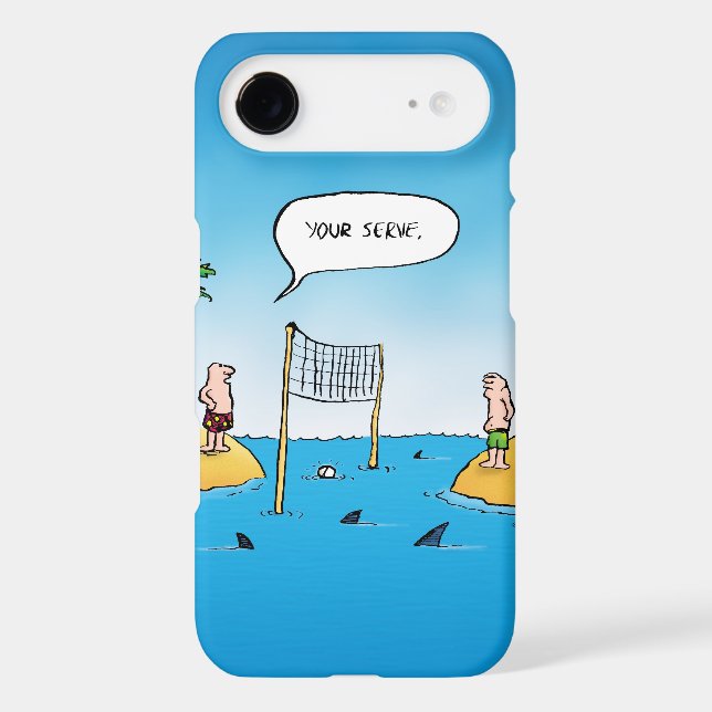 Shark Volleyball Funny Cartoon (Back)