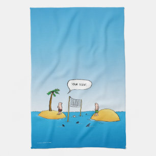 Shark Volleyball Funny Cartoon Towels