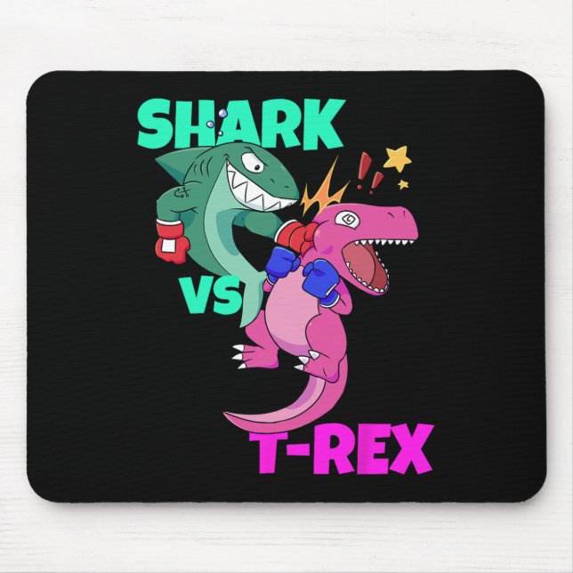 Shark Vs Dinosaur T Rex Boxing Gloves For Kids Boy Mouse Pad (Front)