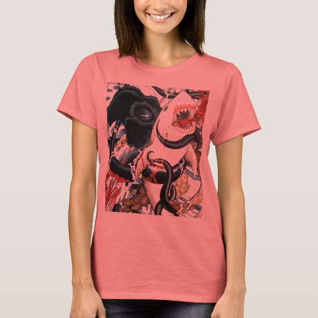 shark vs octopus T-Shirt (Front)