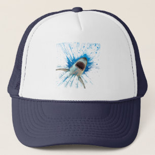 SHARK WATER SPLASH OCEAN TRUCKER HAT