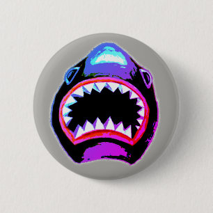 Shark Watercolor Illustration 6 Cm Round Badge