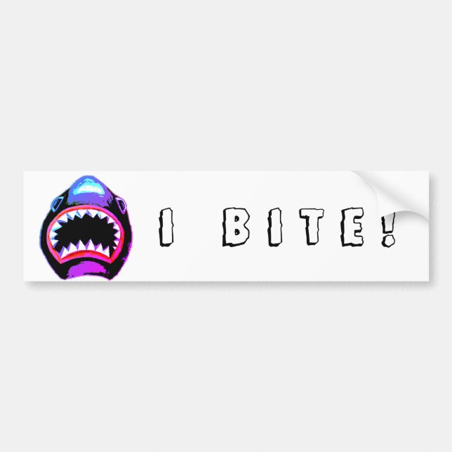 Shark Watercolor Pink Purple Illustration Bumper Sticker (Front)