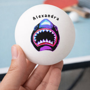 Shark Watercolor Pink Purple Illustration  Ping Pong Ball