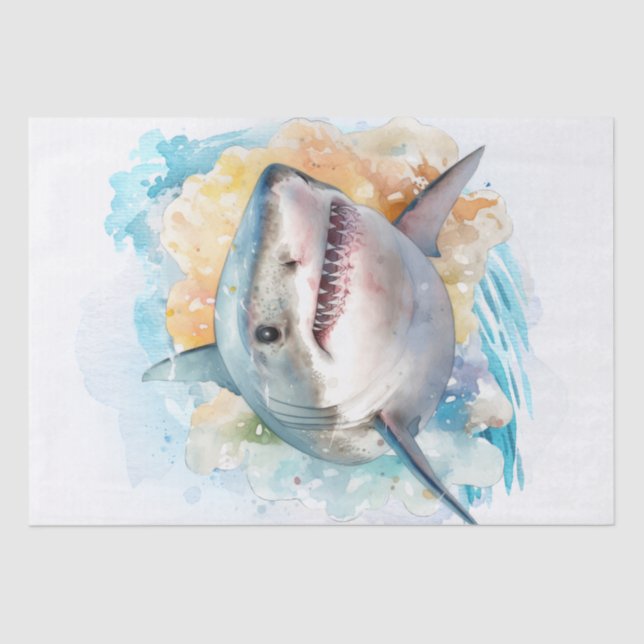 Shark Watercolor Tissue Paper (Front)
