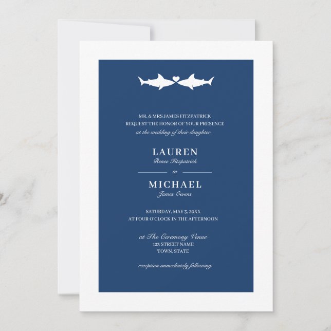 Shark Wedding Invitation (Front)