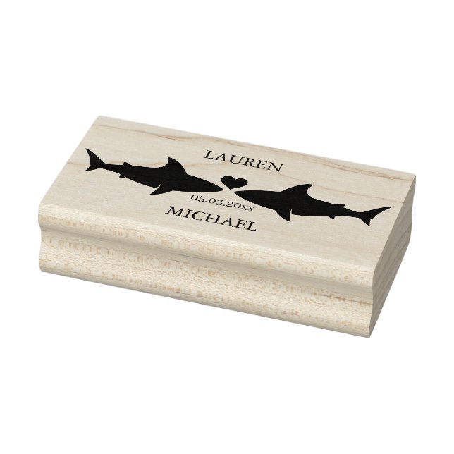Shark Wedding Rubber Stamp  (Stamp)