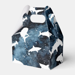 Shark white shadow on Dark galaxy Space Favour Box