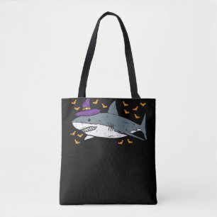 Shark Witch Funny Animal Halloween Tote Bag