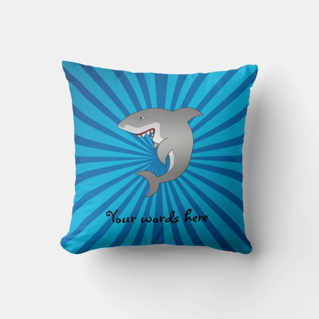 Shark with blue sunburst cushion (Front)