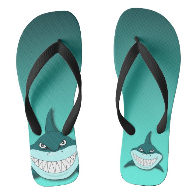 Shark with gradient background jandals (Footbed)