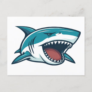 Shark with open mouth postcard