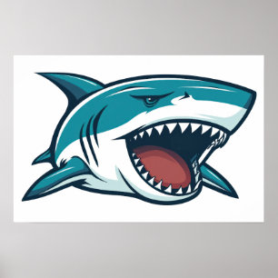 Shark with open mouth  Small Poster