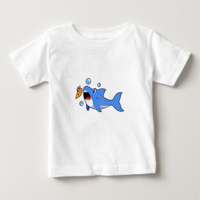 Shark with Pizza as Bait Baby T-Shirt (Front)