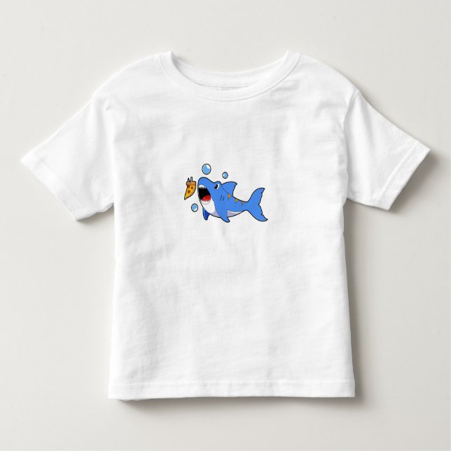 Shark with Pizza as Bait Toddler T-Shirt (Front)