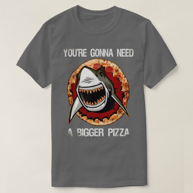 Shark With Pizza Teeth T-Shirt (Design Front)