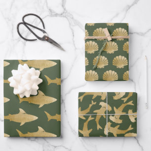 Shark Wrapping Paper Flat Sheet Set of 3