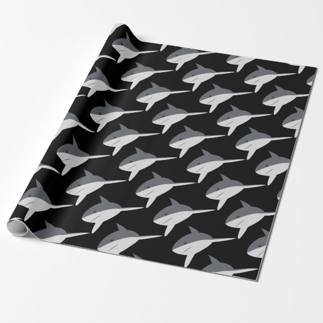 shark wrapping wrapping paper (Unrolled)