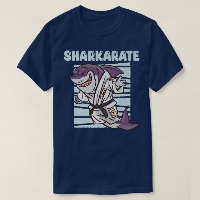 Sharkarate Funny Karate Shark Pun Costume Sharks T-Shirt (Design Front)