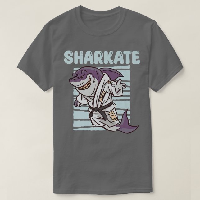 Sharkate Funny Karate Shark Apparel Sharks Lover T-Shirt (Design Front)