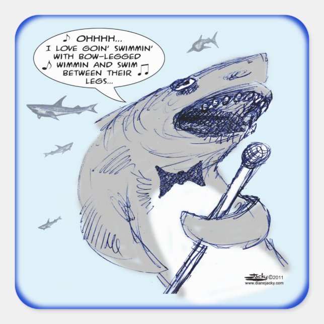Sharkey Finatra Swimmin' Square Sticker (Front)