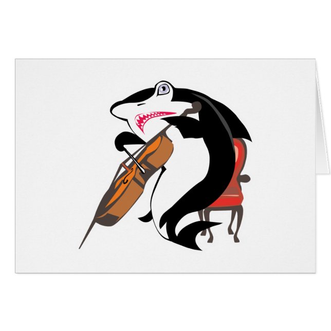 sharking playing cello (Front Horizontal)