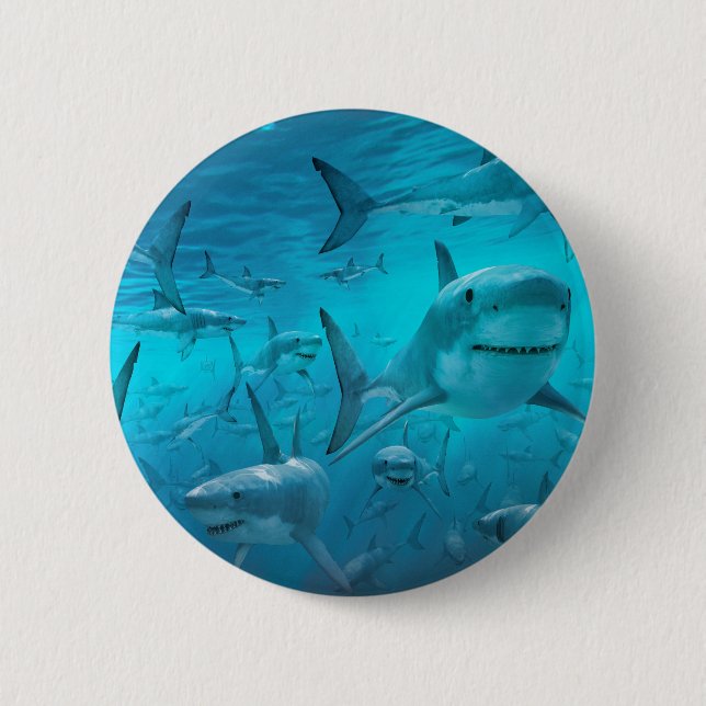 Sharks 6 Cm Round Badge (Front)