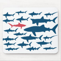 Sharks against the tide mouse pad.
