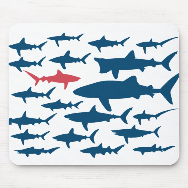 Sharks against the tide mouse pad. pad (Front)
