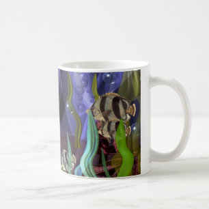 Sharks and fish swim on sea-life mug