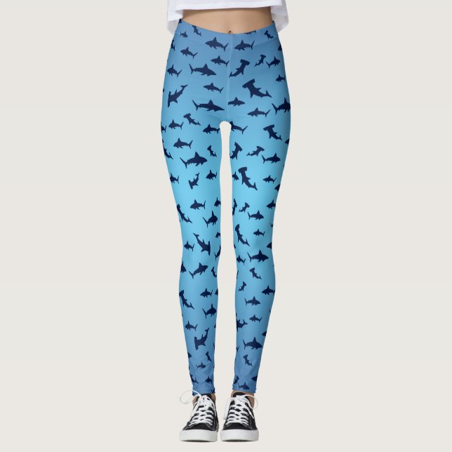 Sharks and Hammerhead Sharks Leggings (Front)