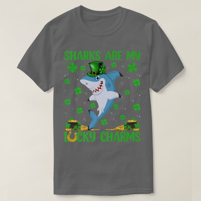Sharks Are My Lucky Charms Shark St T-Shirt (Design Front)