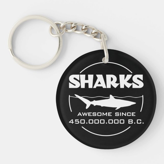 Sharks Awesome Since 450.000.000 B.C. Key Ring (Front)