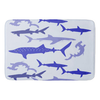 Sharks Blue Bath Mat