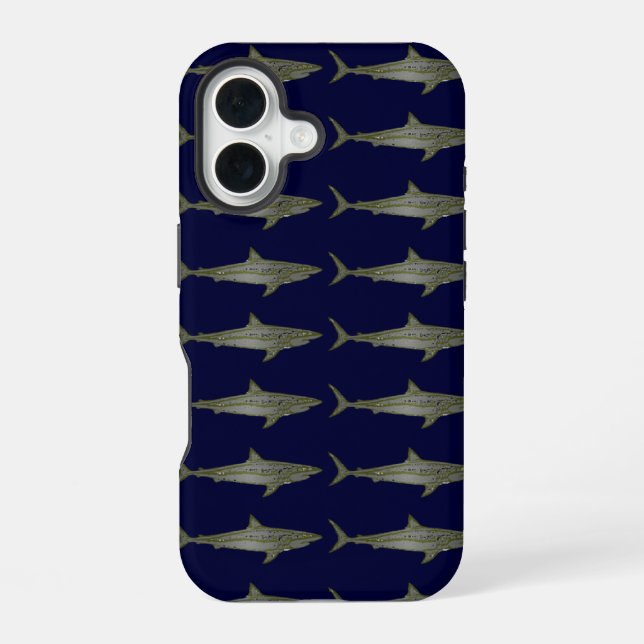Sharks cool pattern iPhone 16 case (Back)