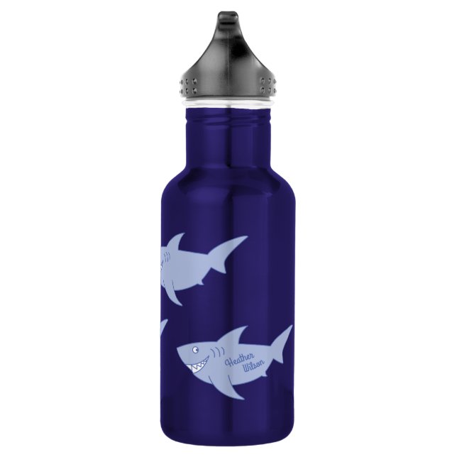 Sharks Cute Kids Water Bottle with Name (Right)