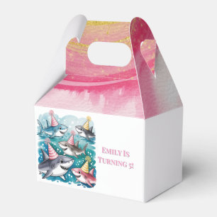 Sharks Cute Under The Sea Girl Birthday Party Favour Box