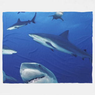 SHARKS EVERYWHERE FLEECE BLANKET