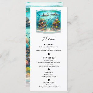 Sharks & Fish Aquatic Watercolor Aquarium Menu
