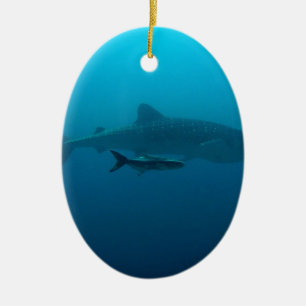 Sharks Fish Ocean Water Tropical Beach Peace Love Ceramic Tree Decoration
