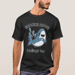 Sharks Have Feelings Too Cute Shark Heart Hands Oc T-Shirt