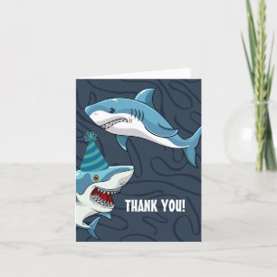 Sharks in Disguise Birthday Party Thank You Card