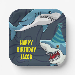 Sharks in Disguise Child Birthday Paper Plate