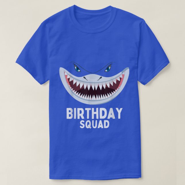 Sharks Lover Birthday Squad BDay Party Team Boys G T-Shirt (Design Front)