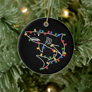 Sharks Lover Tree Christmas Xmas Pet Animal Shark Ceramic Tree Decoration