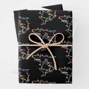 Sharks Lover Tree Christmas Xmas Pet Animal Shark  Wrapping Paper Sheet